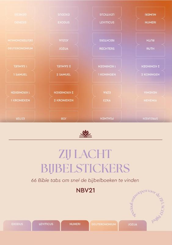 Productafbeelding: voorkant van Zij Lacht bijbelstickers NBV21