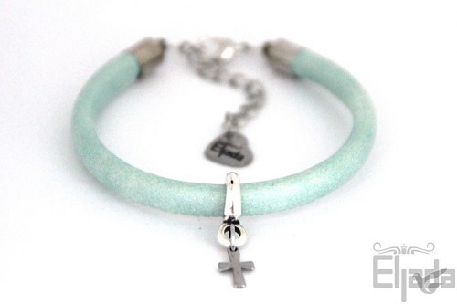 Productafbeelding: voorkant van Armband marta leatherlook koord groen
