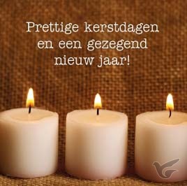 Productafbeelding: voorkant van Kerstkaart kaarsen prettige kerstdagen
