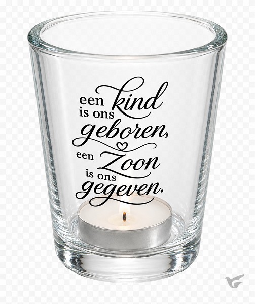 Productafbeelding: voorkant van Theelicht met geurkaars Een kind is ons
