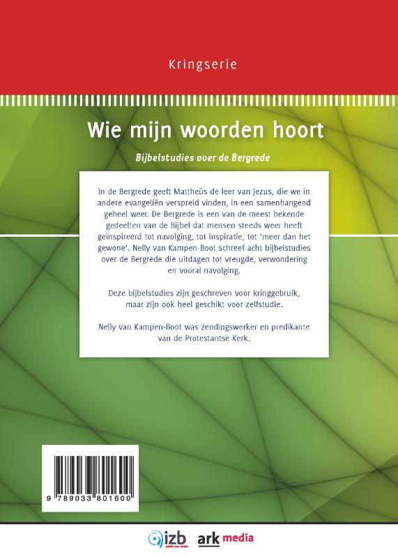 Productafbeelding: achterkant van Wie mijn woorden hoort