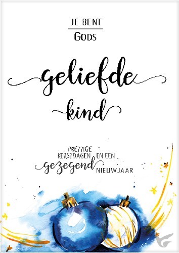 Productafbeelding: voorkant van Kerstkaart geliefd kind blauw kerst nwjr