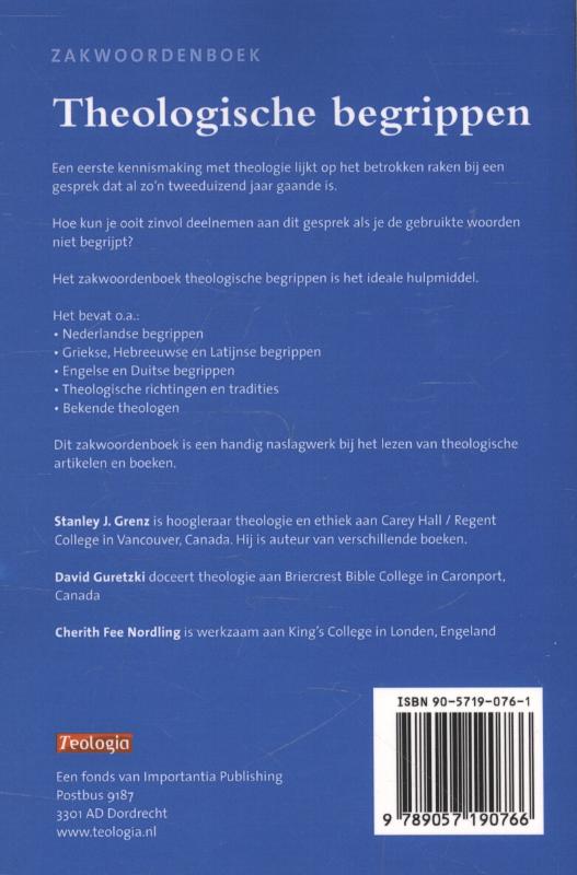 Productafbeelding: achterkant van Zakwoordenboek theologische begrippen