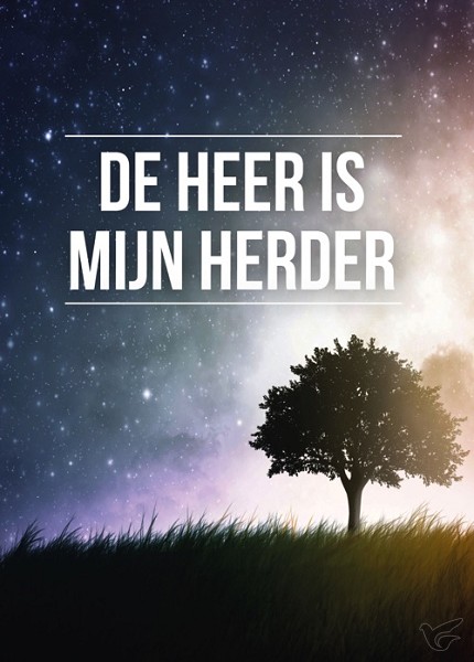Productafbeelding: voorkant van Poster a4 de Heere is mijn Herder