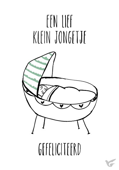 Productafbeelding: voorkant van Wenskaart een lief klein jongetje gefeli