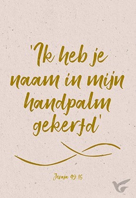 Productafbeelding: voorkant van Wenskaart Ik heb je naam in mijn handpal