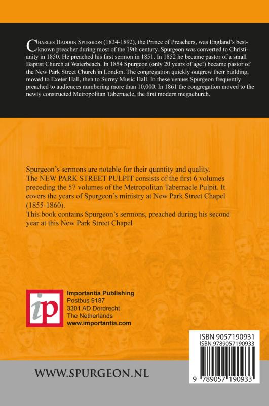 Productafbeelding: achterkant van New Park Street Pulpit Sermons 2 1856