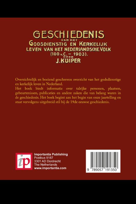 Productafbeelding: achterkant van Geschiedenis van het godsdienstig en kerkelijk leven van het Nederlandsche Volk (100 v. Chr. - 1903)