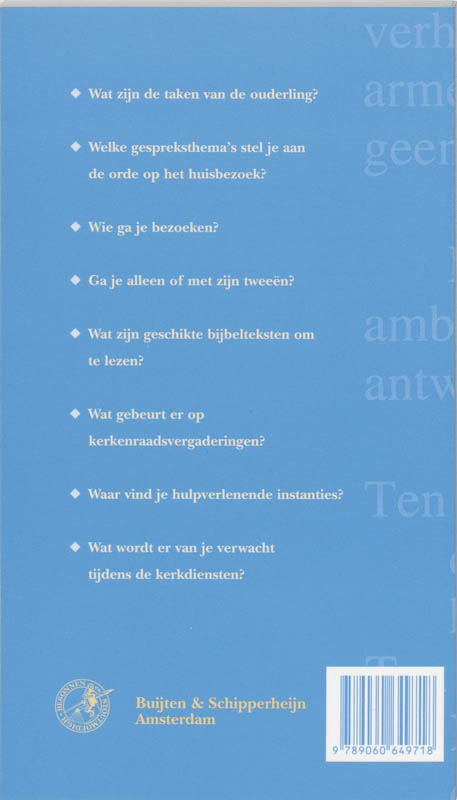 Productafbeelding: achterkant van Ouderling, waar begin je aan?