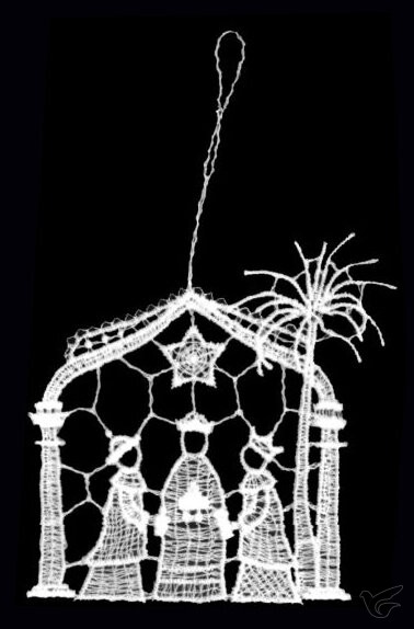 Productafbeelding: voorkant van Lace hanger Nativity Three Kings