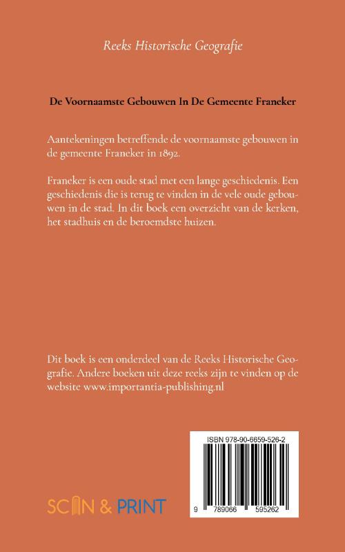 Productafbeelding: achterkant van De voornaamste gebouwen in de gemeente Franeker