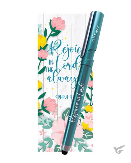 Productafbeelding: voorkant van Gel Pen/Bookmark Rejoice in the Lord
