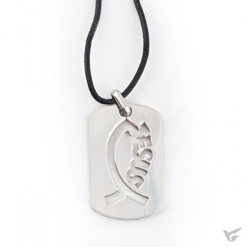 Productafbeelding: voorkant van Pewter necklace fish/Jesus