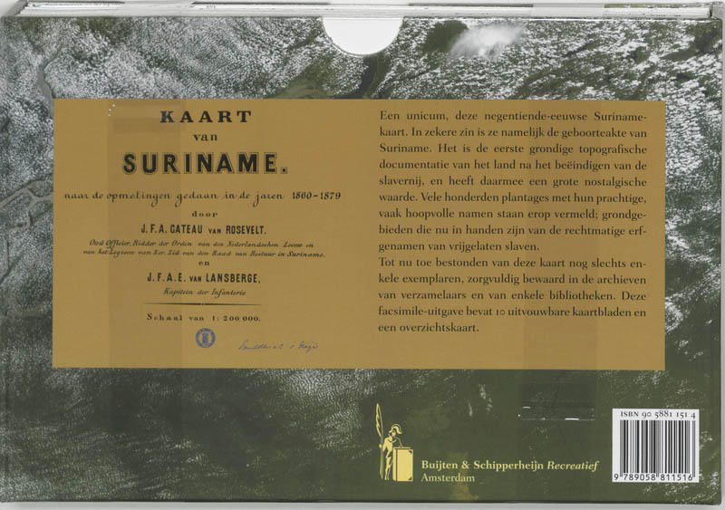 Productafbeelding: achterkant van Kaart van Suriname Facsimile editie