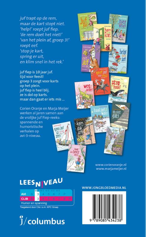 Juf op hol  Productafbeelding: achterkant van Juf op hol