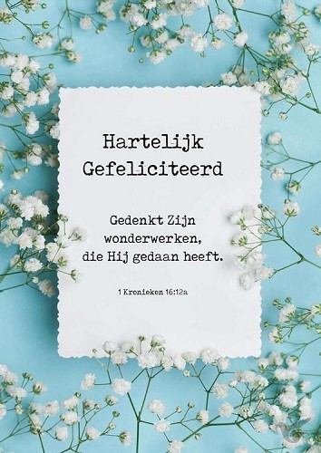 Productafbeelding: voorkant van Kaart hartelijk gefeliciteerd  witte blo