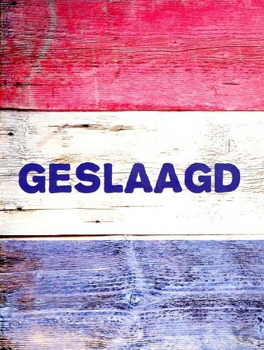 Productafbeelding: voorkant van Kaart geslaagd rood wit blauw