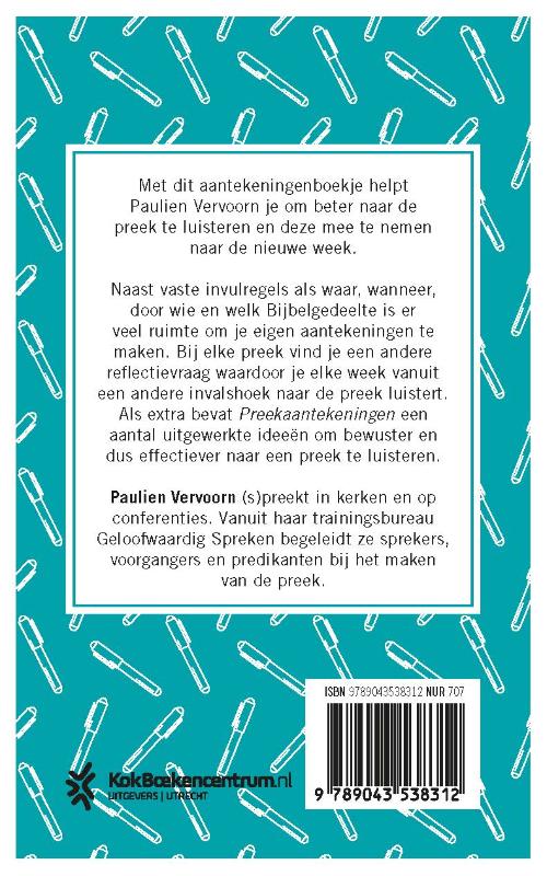 Productafbeelding: achterkant van Preekaantekeningen