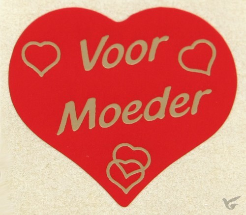 Productafbeelding: voorkant van Stickerrol 500 voor moeder hart rood
