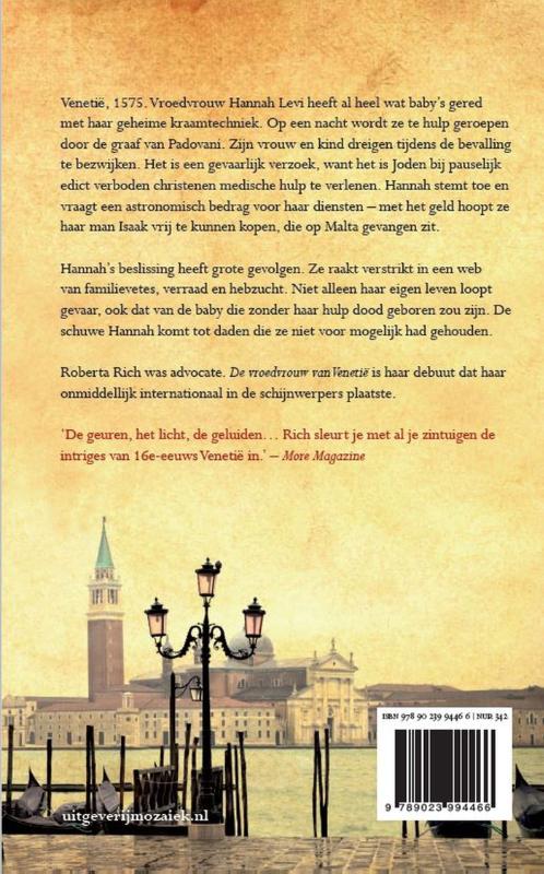 Productafbeelding: achterkant van De vroedvrouw van Venetië MIDPRICE