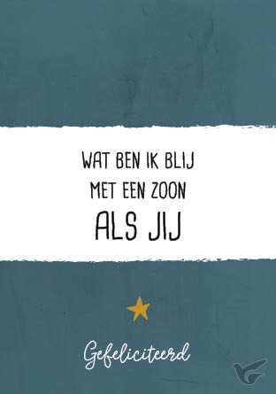 Productafbeelding: voorkant van Wenskaart wat ben ik blij met een zoon