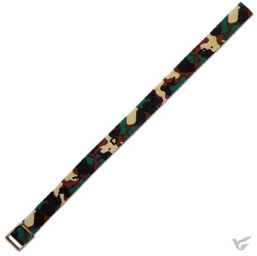 Productafbeelding: voorkant van W w j d armbandje geweven camouflage