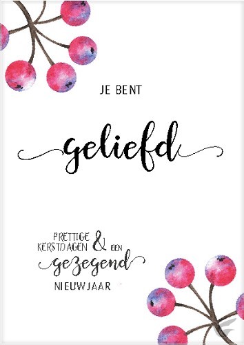 Productafbeelding: voorkant van Kerstkaart je bent geliefd besjes