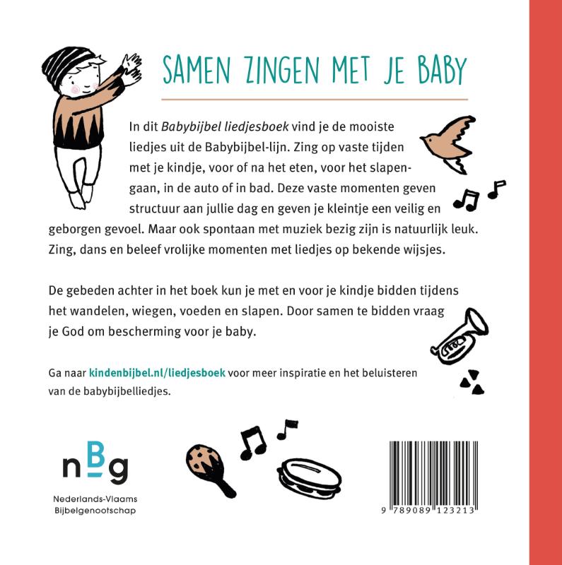 Babybijbel Liedjesboek  Productafbeelding: achterkant van Babybijbel Liedjesboek