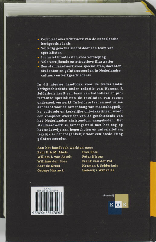 Productafbeelding: achterkant van Handboek Nederlandse Kerkgeschiedenis