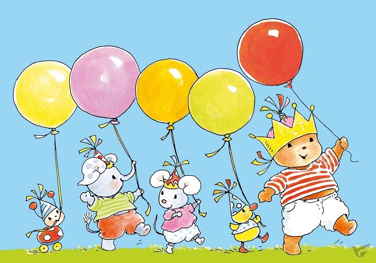 Productafbeelding: voorkant van Ansichtkaart 15x10,5 bobbi met ballonnen