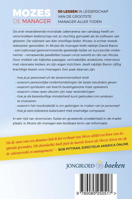 Productafbeelding: achterkant van Mozes de manager