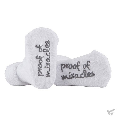 Productafbeelding: voorkant van Baby socks proof of miracles white