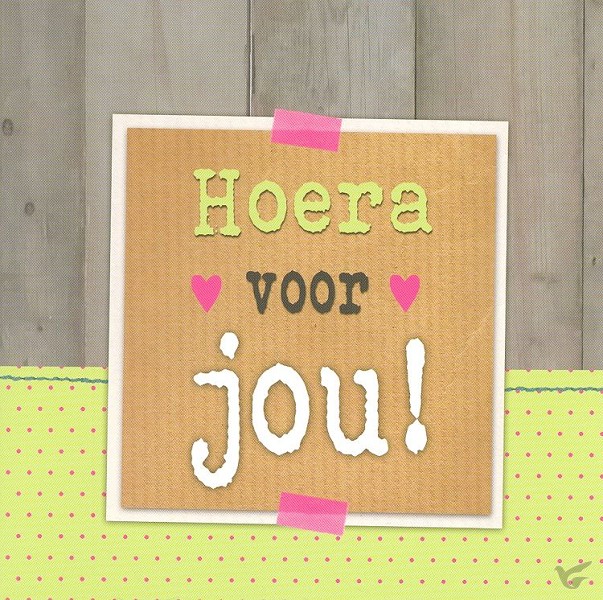 Productafbeelding: voorkant van Wenskaart hoera voor jou!