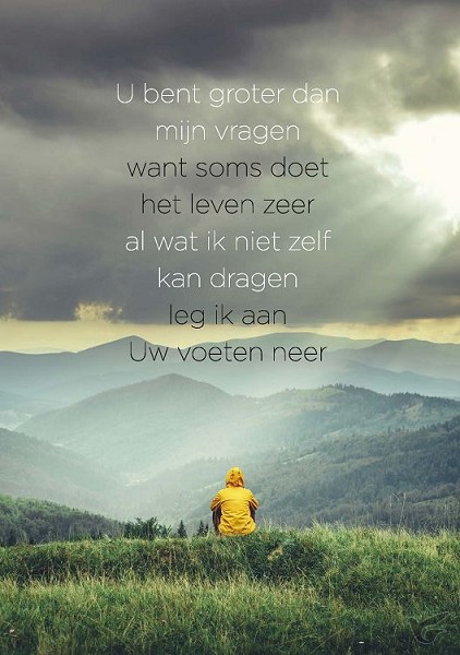 Productafbeelding: voorkant van Wenskaart U bent groter dan mijn vragen