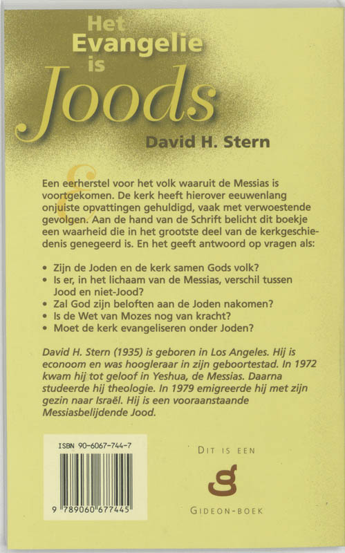 Productafbeelding: achterkant van Het evangelie is joods... een eerherstel