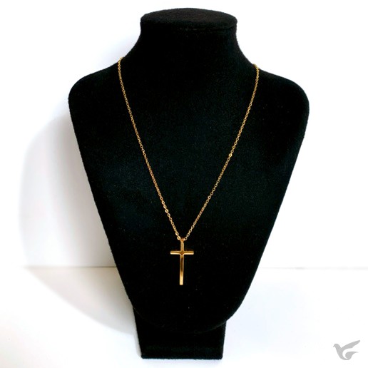 Productafbeelding: voorkant van Ketting kruisje 3cm goud