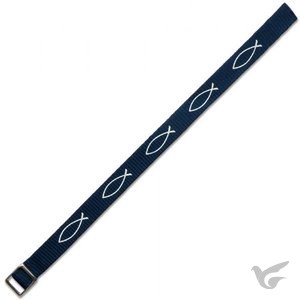 Productafbeelding: voorkant van Armbandje geweven vissen donkerblauw