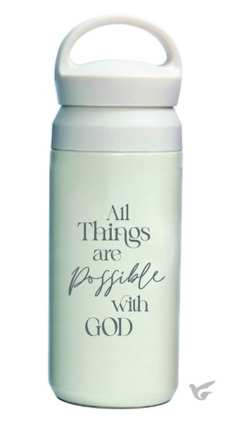 Productafbeelding: voorkant van Tumbler bottle All things possible white