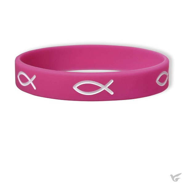 Productafbeelding: voorkant van Armband rubber vis roze