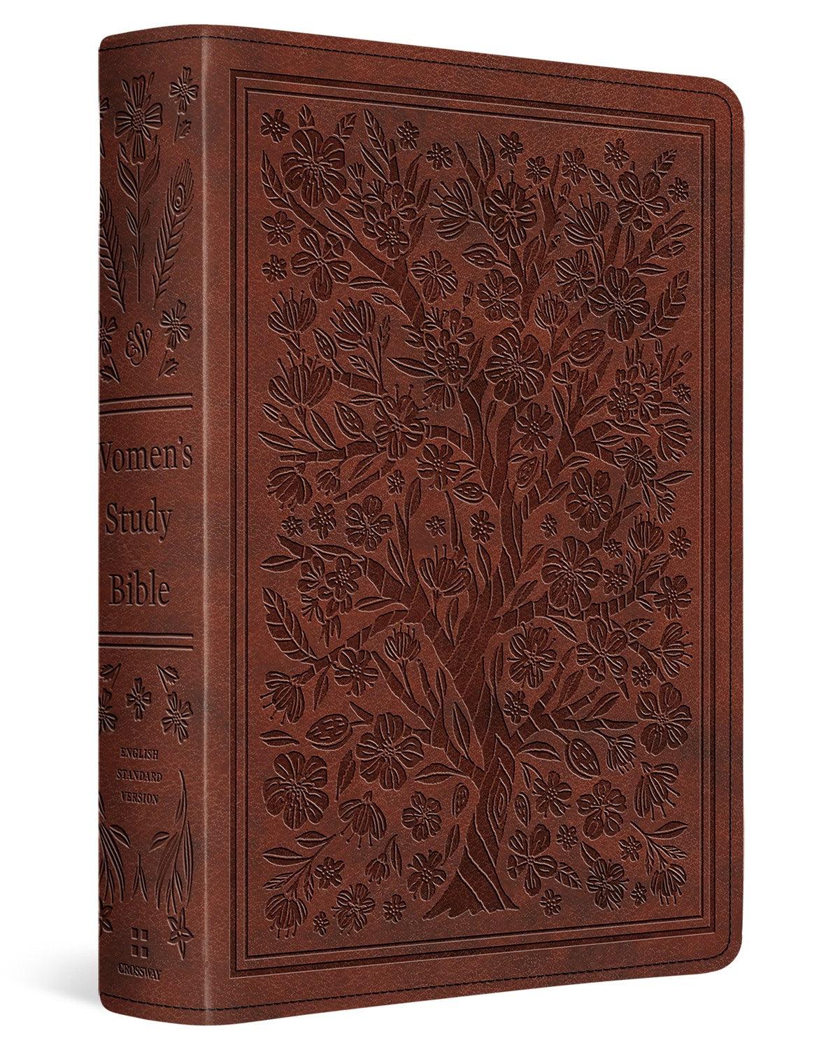 Productafbeelding: voorkant van ESV Women's Study Bible-Tan  Almond Tree Design TruTone (Not Available=Publisher Postponed)