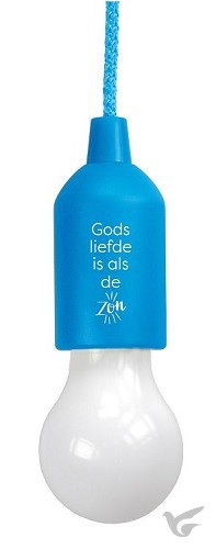 Productafbeelding: voorkant van Led lamp blauw Gods liefde is al de zon