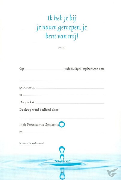 Productafbeelding: voorkant van Doopkaart 402 set 10