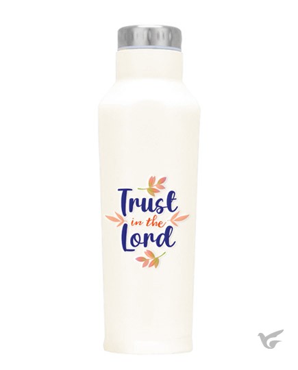 Productafbeelding: voorkant van Thermos Bottle Trust in the Lord - White