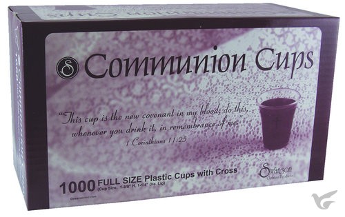 Productafbeelding: voorkant van 1000 Communion cups with etched cross