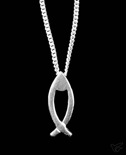 Productafbeelding: voorkant van Hanger zilver vis m ketting 15mm
