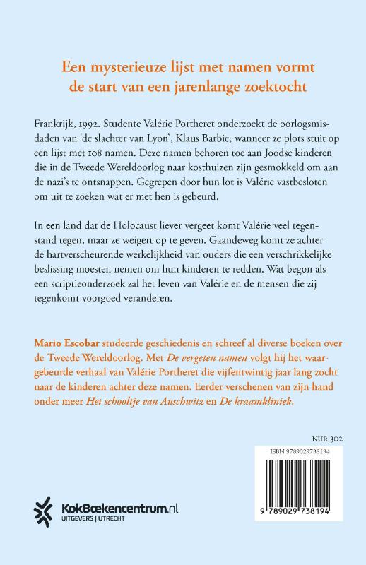 Productafbeelding: achterkant van De vergeten namen