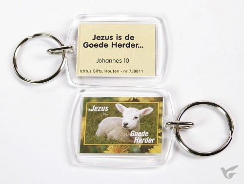 Productafbeelding: voorkant van Sleutelhanger Jezus is de goede herder