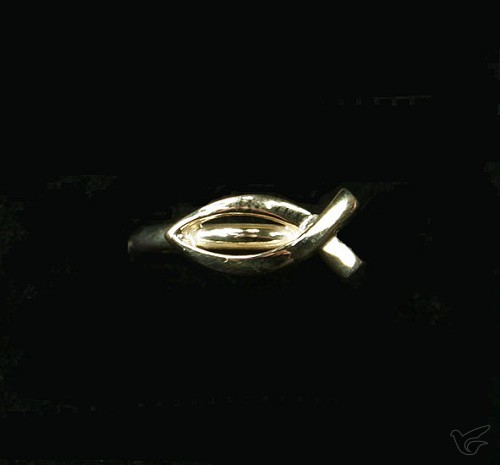 Productafbeelding: voorkant van Ring goud dun vis 19mm 1.9gr