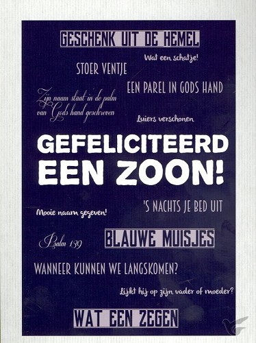 Productafbeelding: voorkant van Kaart gefeliciteerd een zoon