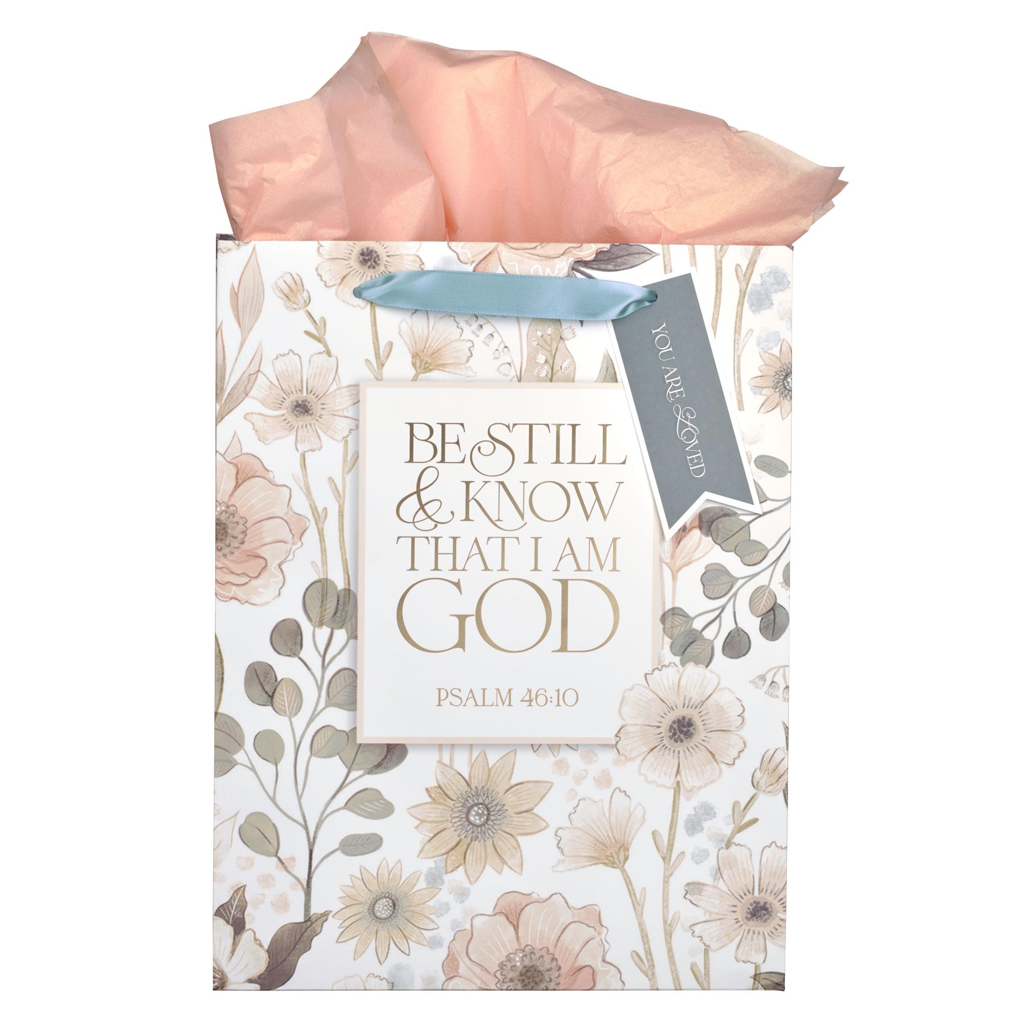Productafbeelding: voorkant van Gift Bag LG Portrait Be Still Ps. 46:10